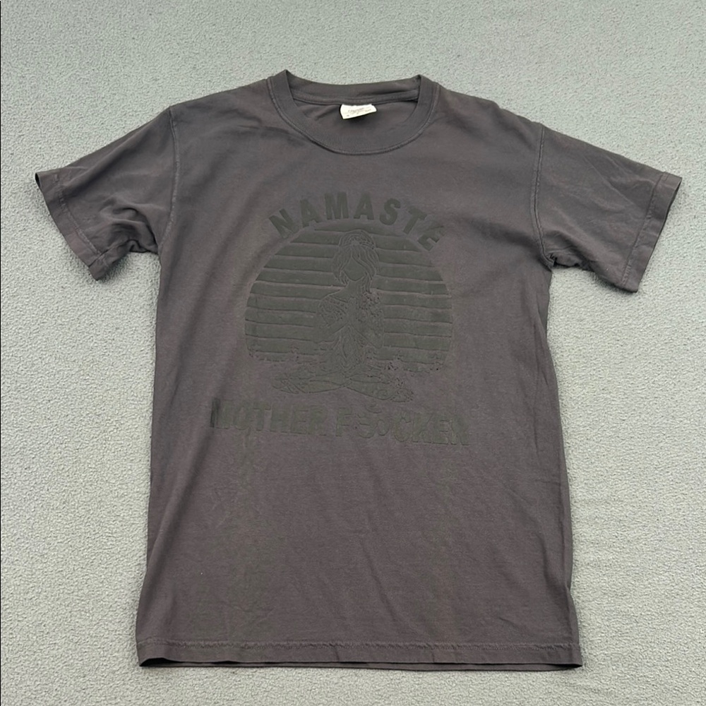 Dark Gray “Namaste Mother F*cker” Graphic T-Shirt | Unisex Small | Funny Yoga Te